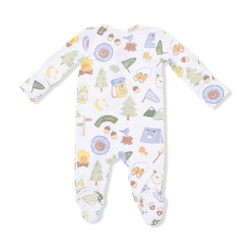 Angel Dear 2-Way Zipper Footie - Camping Blue (Size Newborn)