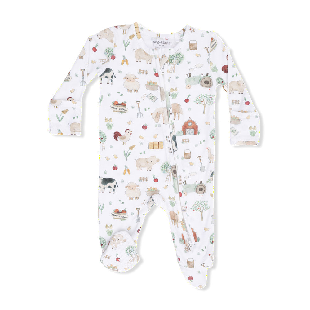 Angel Dear 2-Way Zipper Footie - Cute Farm Animals Uni