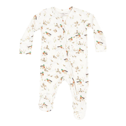 Angel Dear 2-Way Zipper Footie - Duckling Families Blue