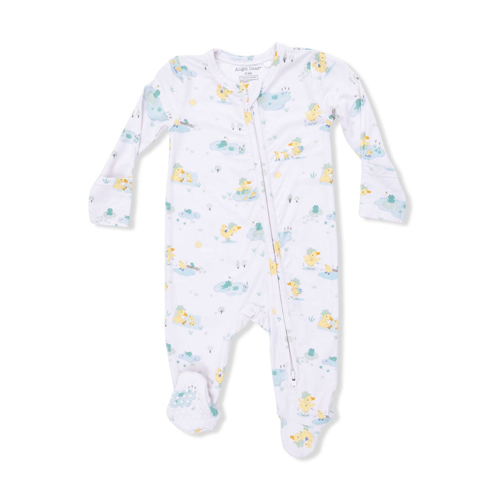 Angel Dear 2-Way Zipper Footie - Frog & Duck Pond