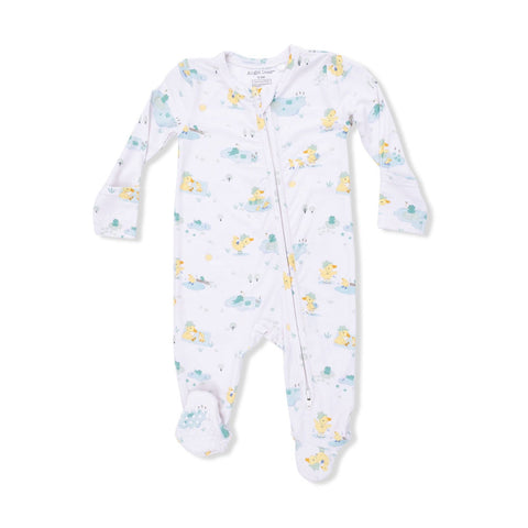 Angel Dear 2-Way Zipper Footie - Frog & Duck Pond