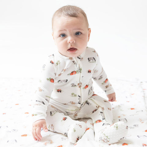 Angel Dear 2-Way Zipper Footie - Little Farm