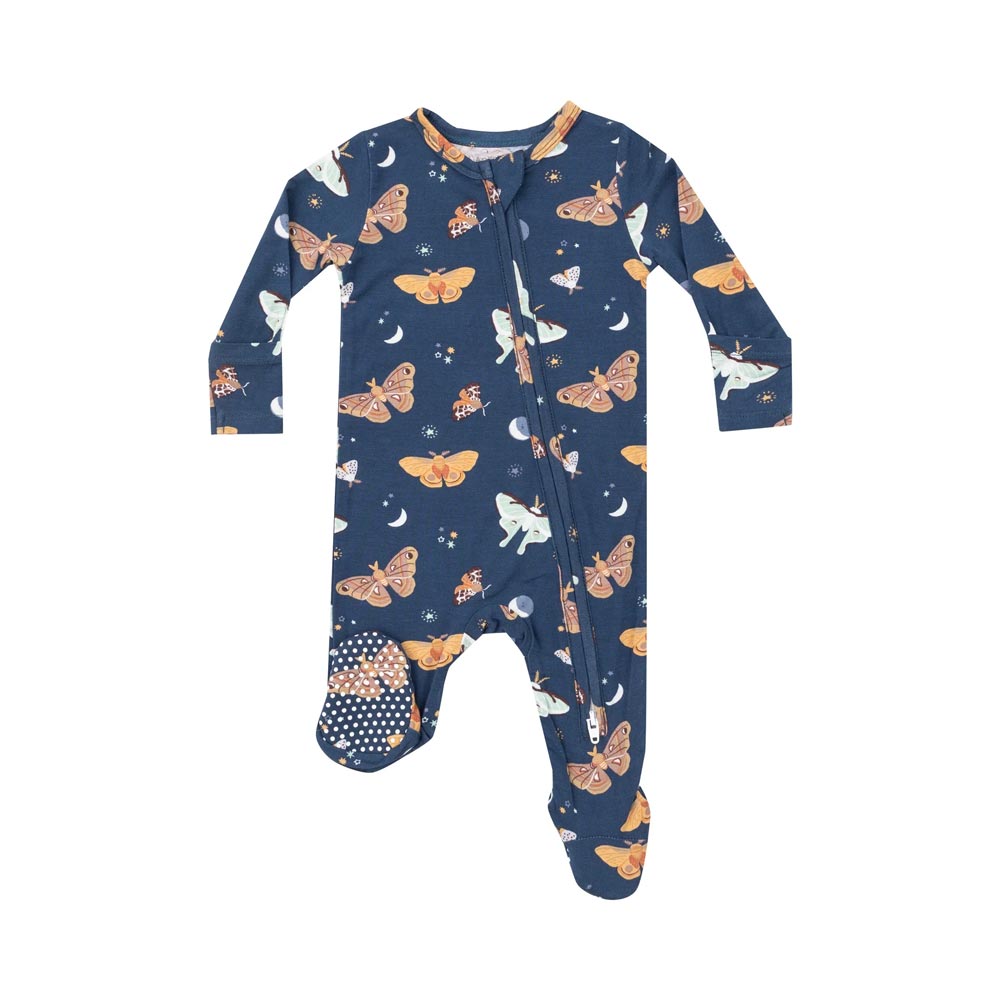 Angel Dear 2-Way Zipper Footie - Moths (Size 9-12m)