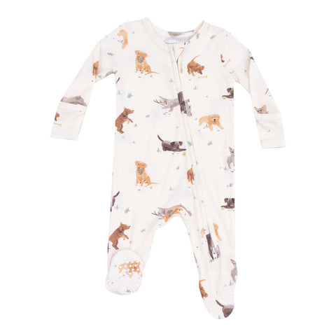 Angel Dear 2-Way Zipper Footie - Watercolour Puppies