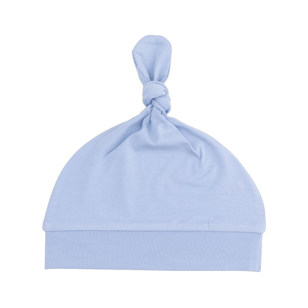Angel Dear Knotted Hat - Solid Blue Fog (Size 0-3m)