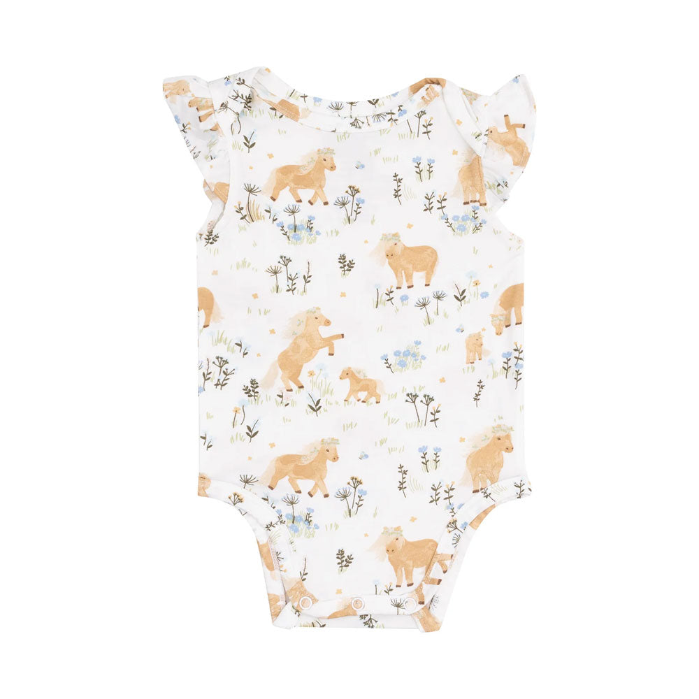 Angel Dear Ruffle Sleeve Bodysuit - Pretty Ponies