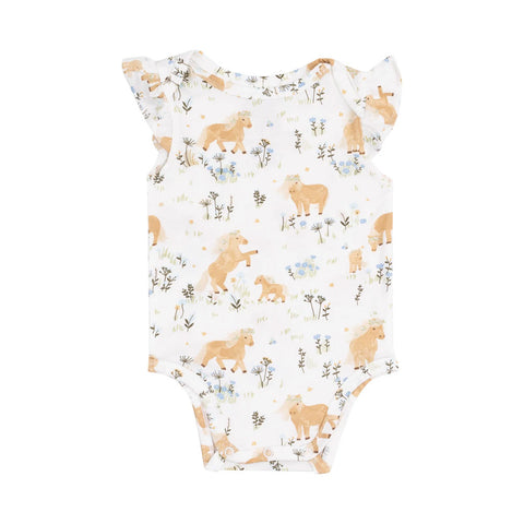 Angel Dear Ruffle Sleeve Bodysuit - Pretty Ponies