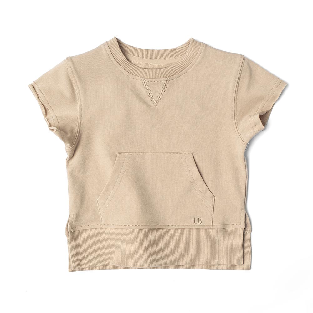 Little Bipsy Raw Edge Crewneck - Beige *CLEARANCE*