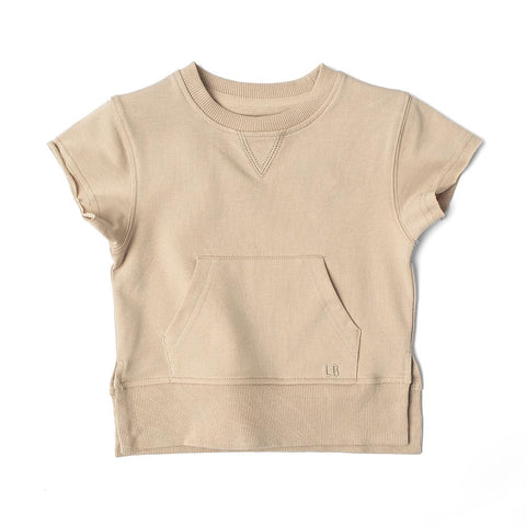 Little Bipsy Raw Edge Crewneck - Beige *CLEARANCE*