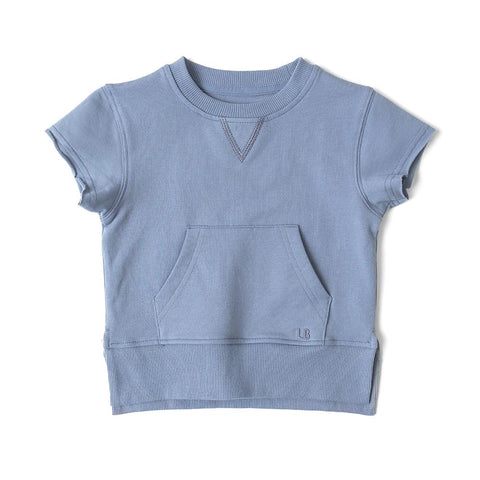 Little Bipsy Raw Edge Crewneck - Sky Blue (Size 6-12m) *CLEARANCE*
