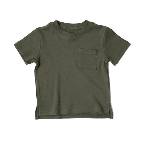 Little Bipsy Ribbed Tee - Dark Moss (Size 8y) *CLEARANCE*