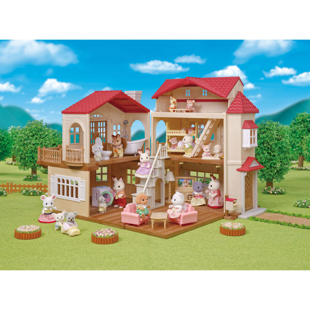 *Calico Critters Red Roof Country Home & Secret Attic Playroom