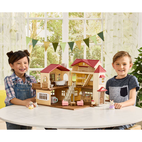*Calico Critters Red Roof Country Home & Secret Attic Playroom