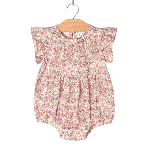 City Mouse Flutter Short Sleeve Romper - Spring Bouquet