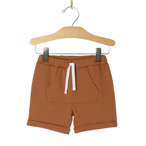 City Mouse Kangaroo Pocket Shorts - Toffee