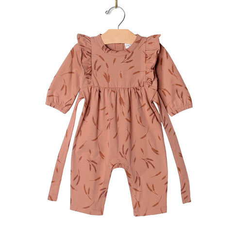 City Mouse Flutter Long Romper - Harvest