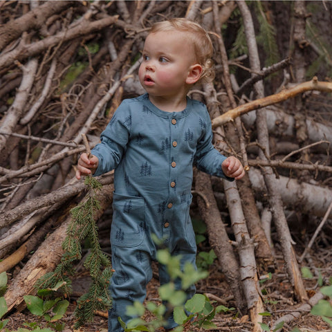 City Mouse Pocket Romper - Twilight Forest