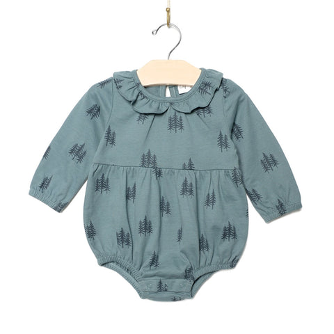 City Mouse Shortie Frill Collar Romper - Twilight Forest