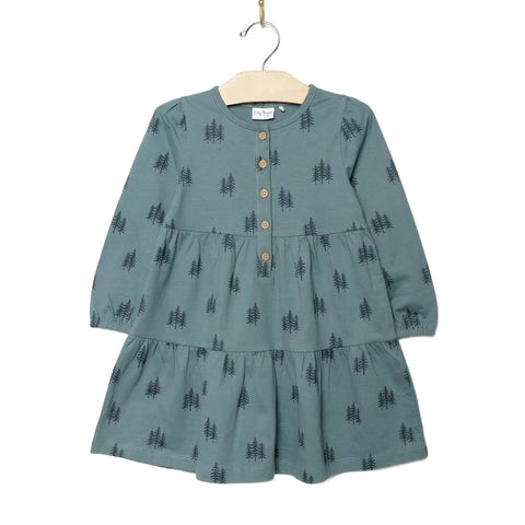 City Mouse Tiered Henley Dress - Twilight Forest