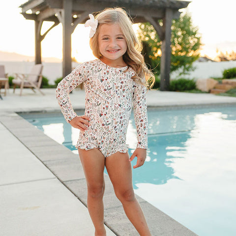 Current Tyed Ruffle Rashguard Suit - The Ivy