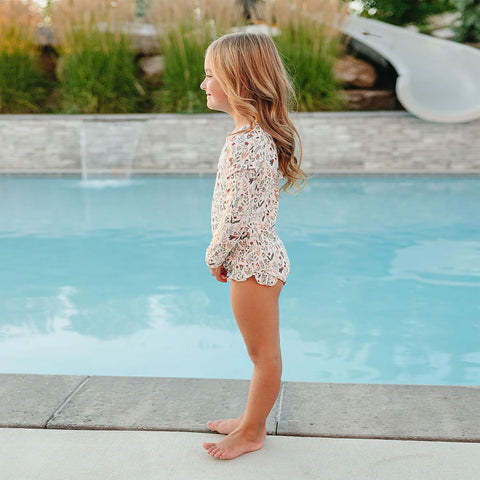 Current Tyed Ruffle Rashguard Suit - The Ivy