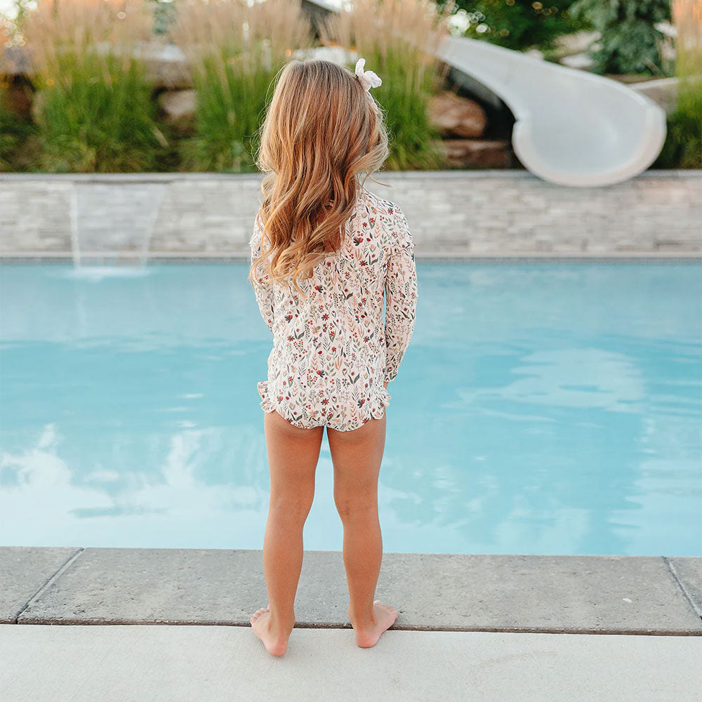 Current Tyed Ruffle Rashguard Suit - The Ivy