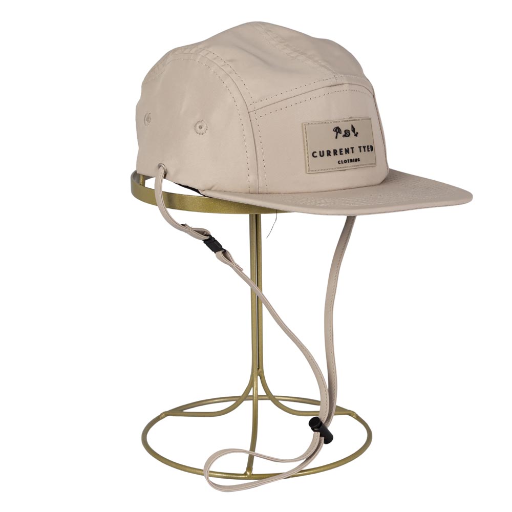Current Tyed 5 Panel Waterproof Snapback Hat - Beige