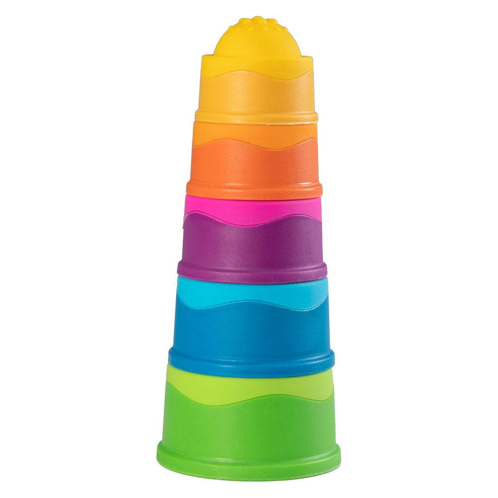 Dimpl Stack Toy Fat Brain Toys Dimpl Stack - Lagoon Baby + Toy Shoppe - Baby Stacking ...
