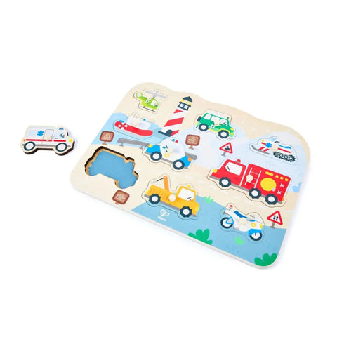 *Hape Emergency Vehicles Peg Puzzle