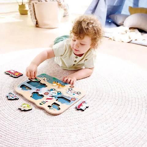 *Hape Emergency Vehicles Peg Puzzle