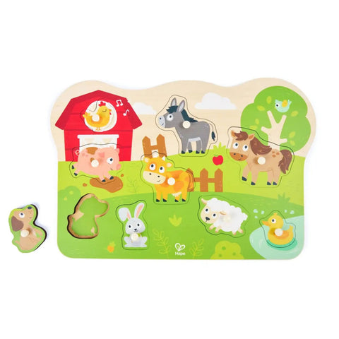 *Hape Farm Animals Peg Puzzle