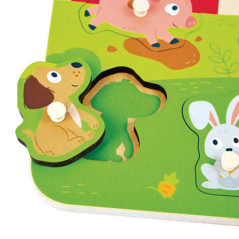 *Hape Farm Animals Peg Puzzle