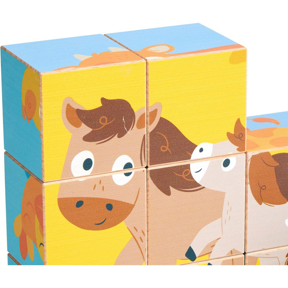 *Hape Farm Wooden Blocks Puzzle