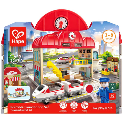 *Hape Portable Train Station Set