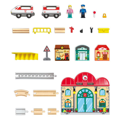 *Hape Portable Train Station Set
