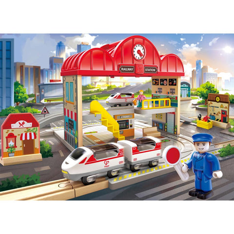 *Hape Portable Train Station Set