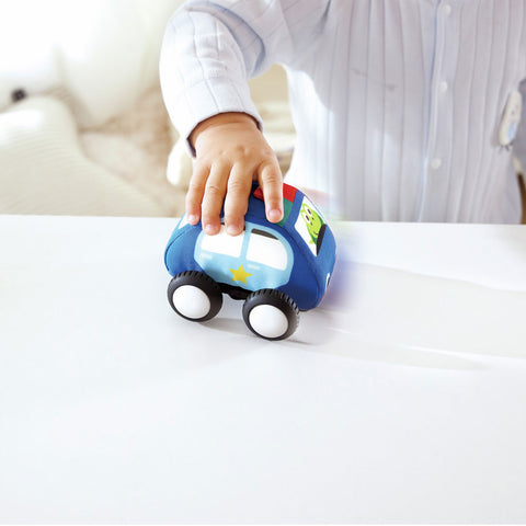 *Hape Pull-Back Plush Car Set