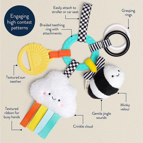 *Itzy Ritzy Bitzy Busy Ring Teething Activity Toy - High Contrast Bee