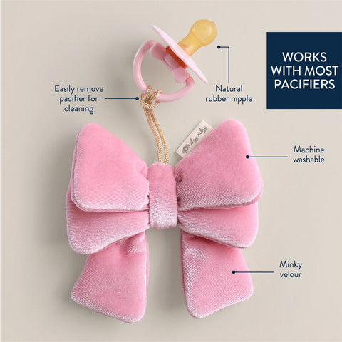 *Itzy Ritzy Bitzy Pal Natural Rubber Pacifier & Lovey - Bow