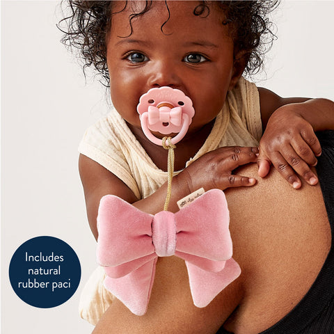 *Itzy Ritzy Bitzy Pal Natural Rubber Pacifier & Lovey - Bow