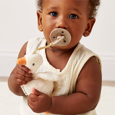 *Itzy Ritzy Bitzy Pal Natural Rubber Pacifier & Lovey - Gracie the Goose