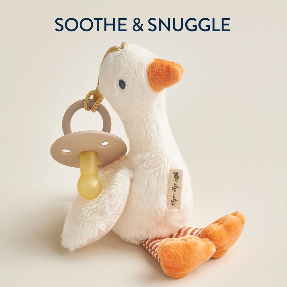*Itzy Ritzy Bitzy Pal Natural Rubber Pacifier & Lovey - Gracie the Goose
