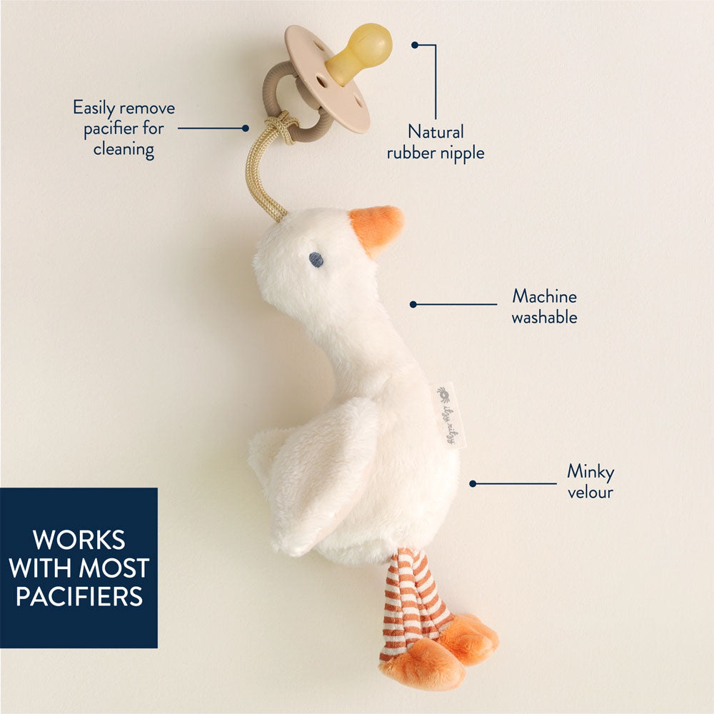 *Itzy Ritzy Bitzy Pal Natural Rubber Pacifier & Lovey - Gracie the Goose