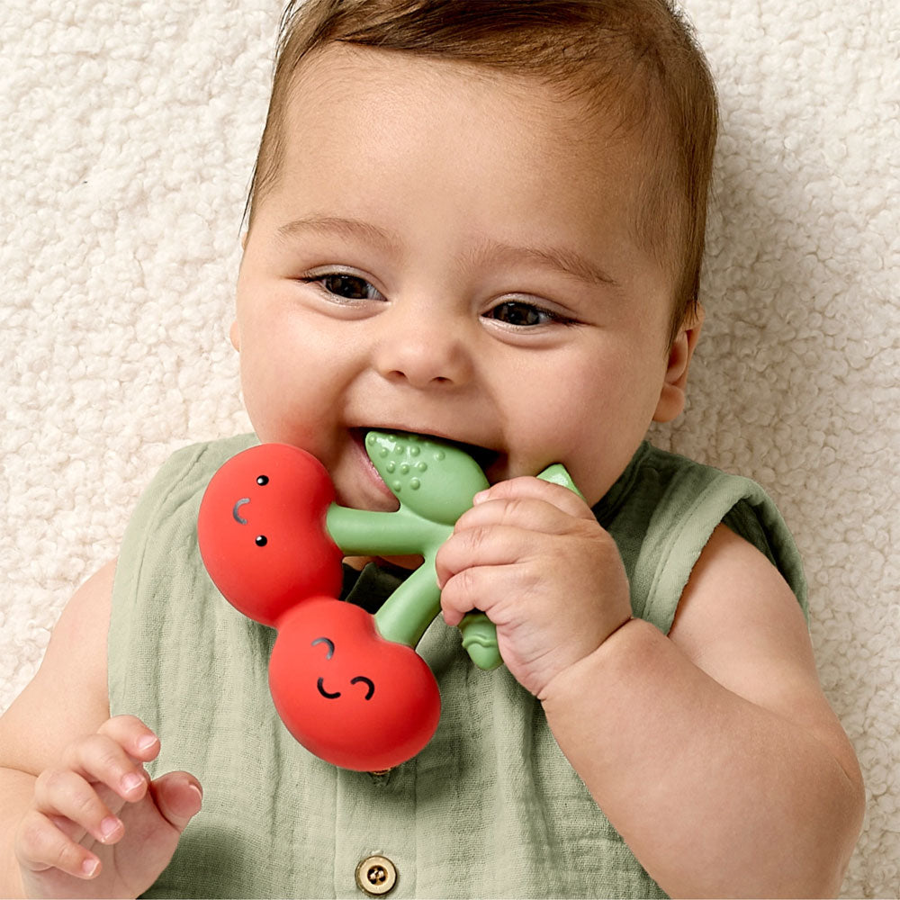 *Itzy Ritzy Comfort Crew Natural Rubber Latex Teether - Cherry