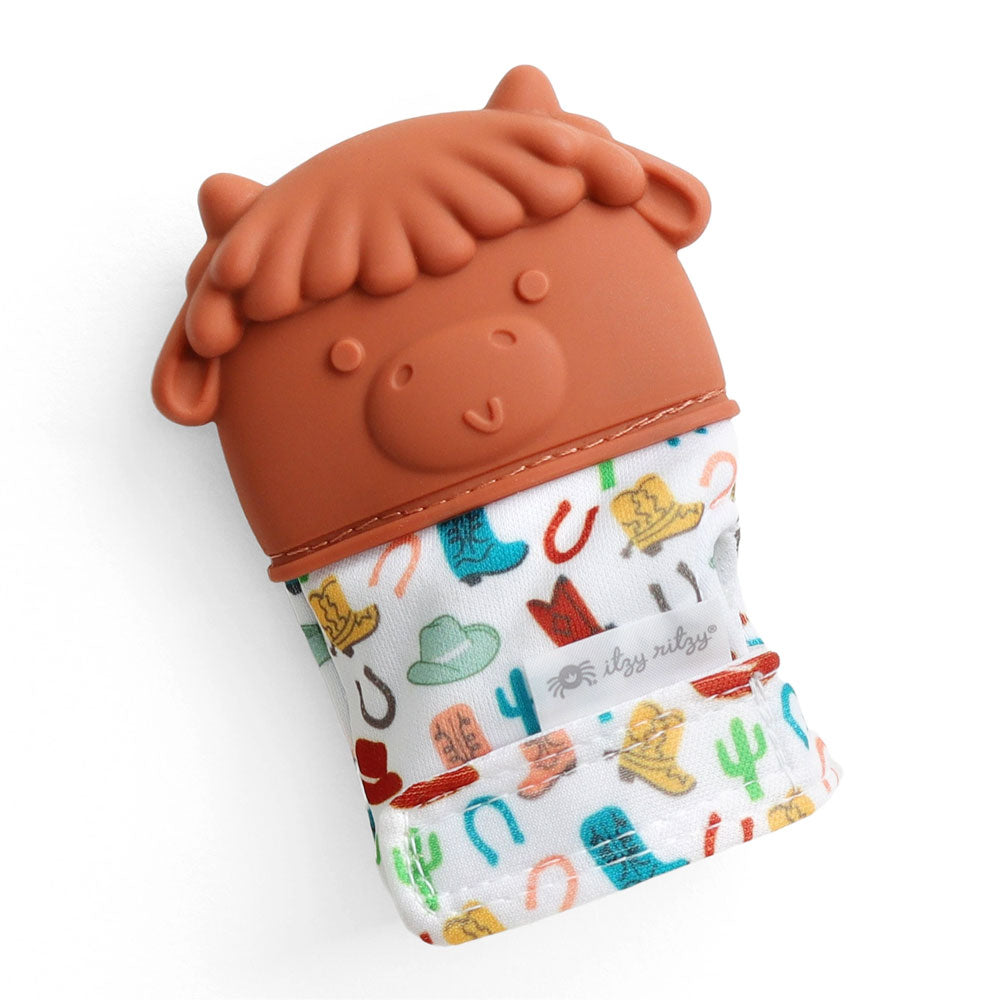*Itzy Ritzy Itzy Mitt Teething Mitten - Wyatt the Highland Cow