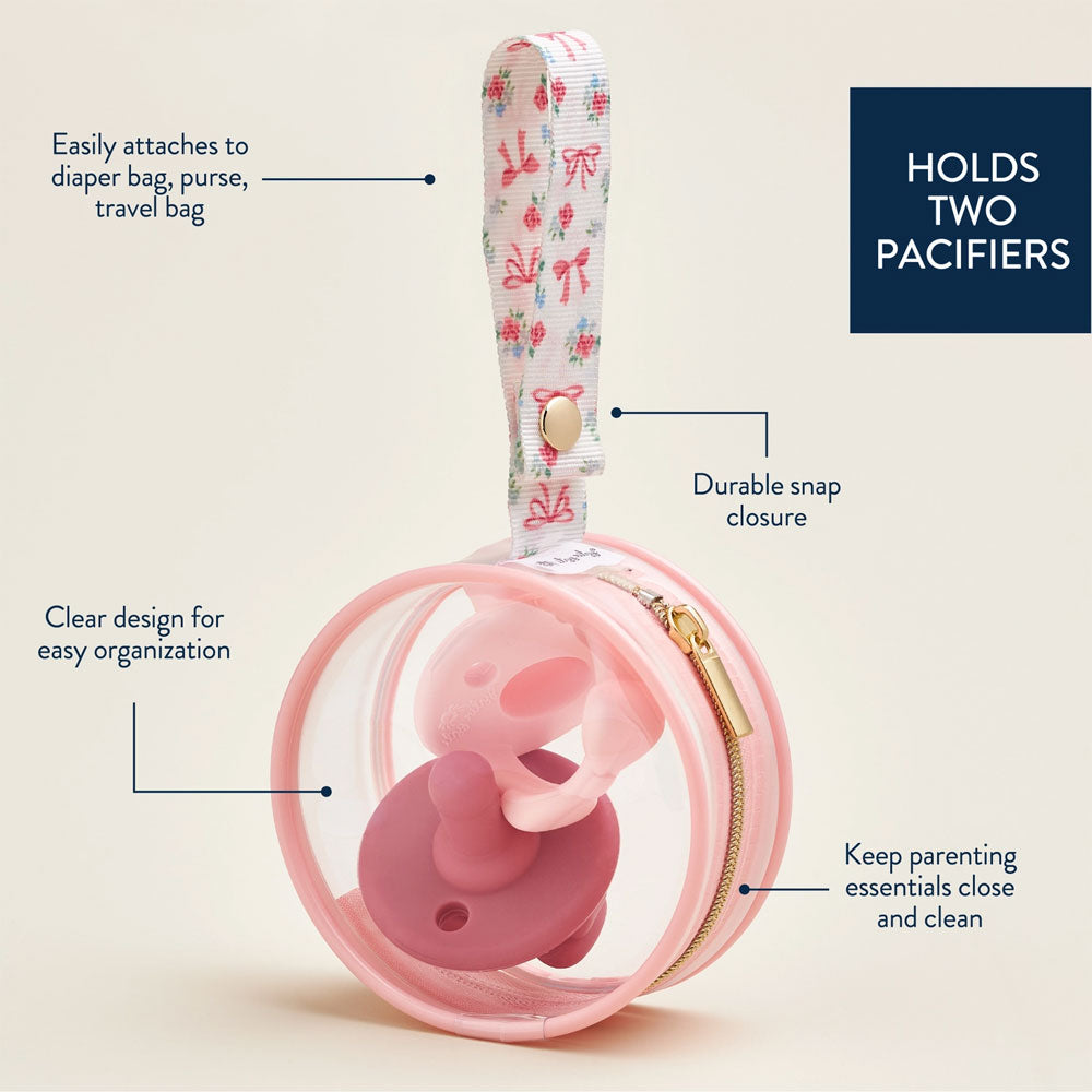 *Itzy Ritzy Itzy Paci Case - Ribbons & Roses