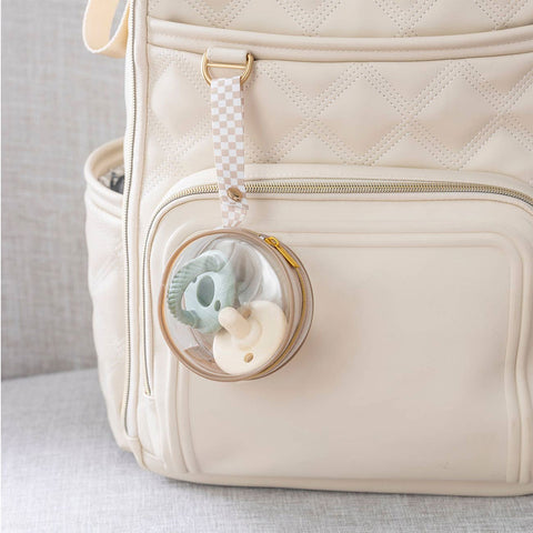 *Itzy Ritzy Itzy Paci Case - Taupe Checkerboard