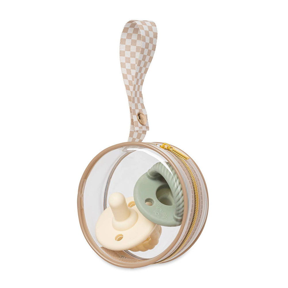 *Itzy Ritzy Itzy Paci Case - Taupe Checkerboard