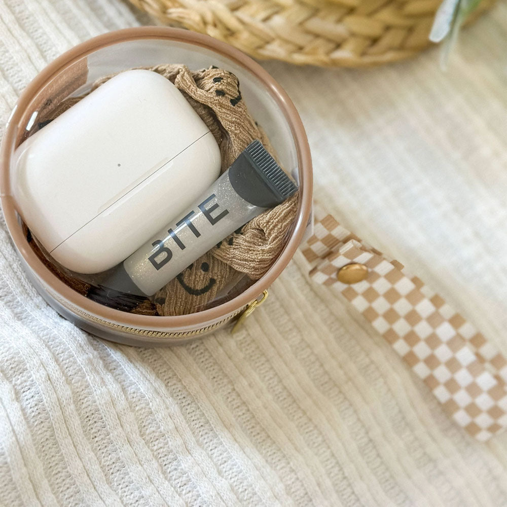 *Itzy Ritzy Itzy Paci Case - Taupe Checkerboard