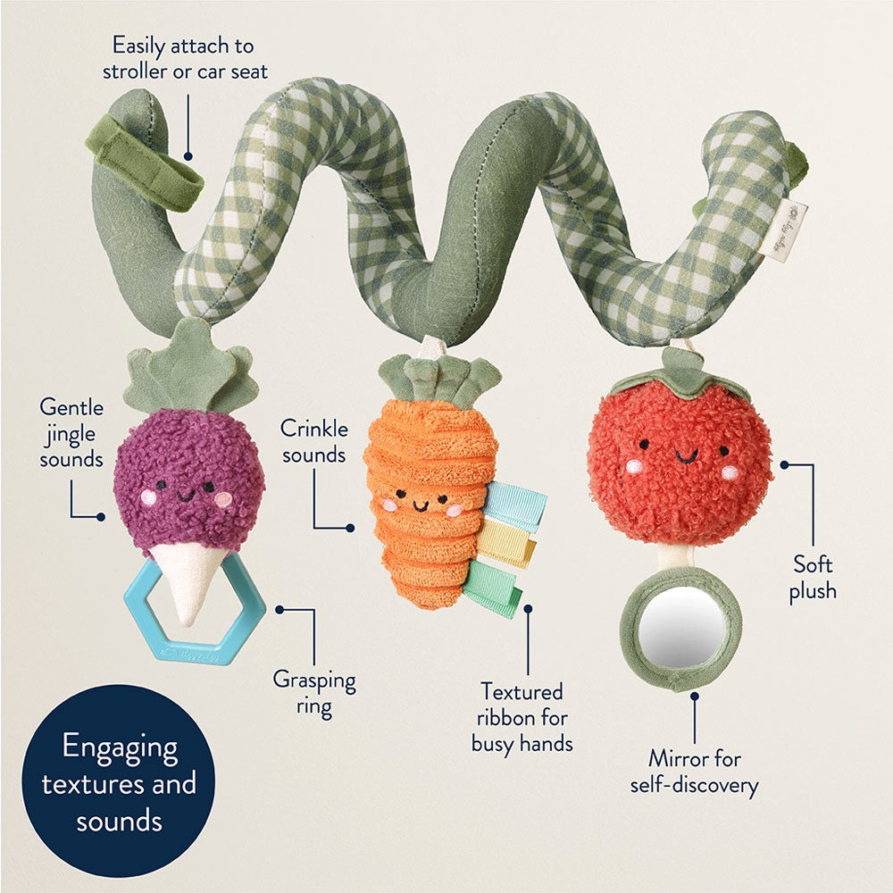 *Itzy Ritzy Bitzy Bespoke Car Seat Spiral Activity Toy - Veggies